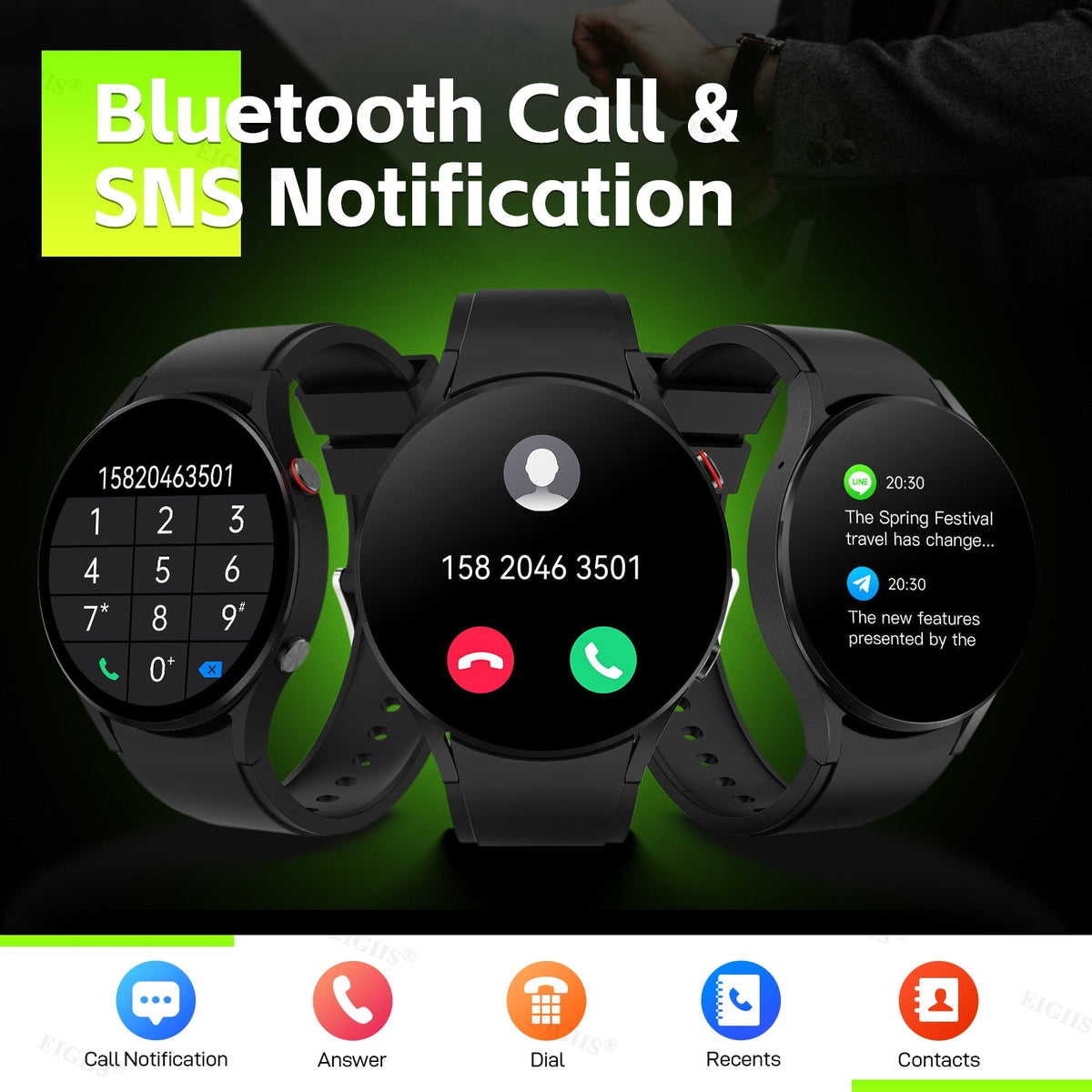Nektom Smart Watch Men Voice Assistant Bluetooth Call Heart Rate Blood Pressure Nektom Watches