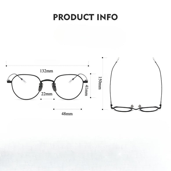 Titanium Geometric Glasses Frame 80803