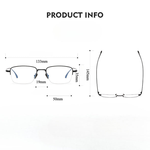 Retro Titanium Square Glasses Frame MIES