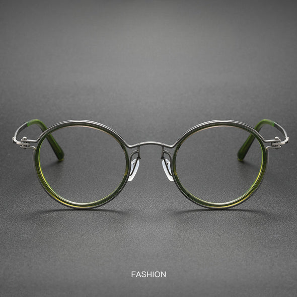 Titanium Vintage Round Eyeglasses Frames XFS9638