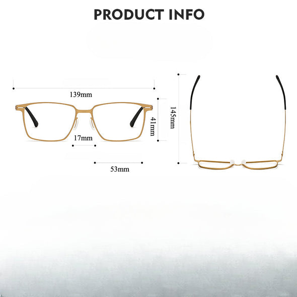 Retro Titanium Square Glasses Frame 80995