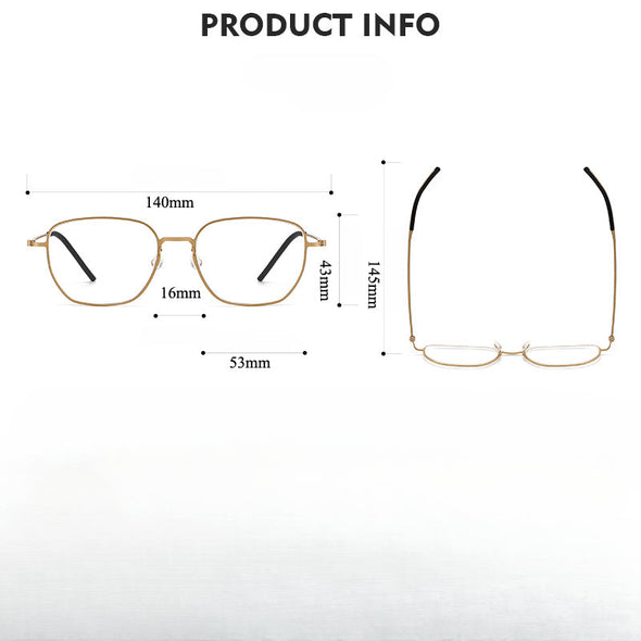 Retro Titanium Square Glasses Frame 5527-1