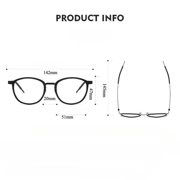 Titanium Vintage Oval Eyeglasses Frames 9737