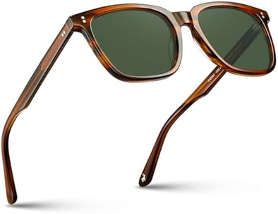 JOLLYNOVA Polarized Sunglasses for Men UV400 Protection Classic Retro Square Shades Driving Glasses