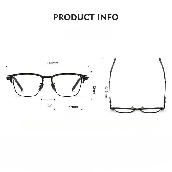 Titanium Vintage Square Eyeglasses Frames S-02T