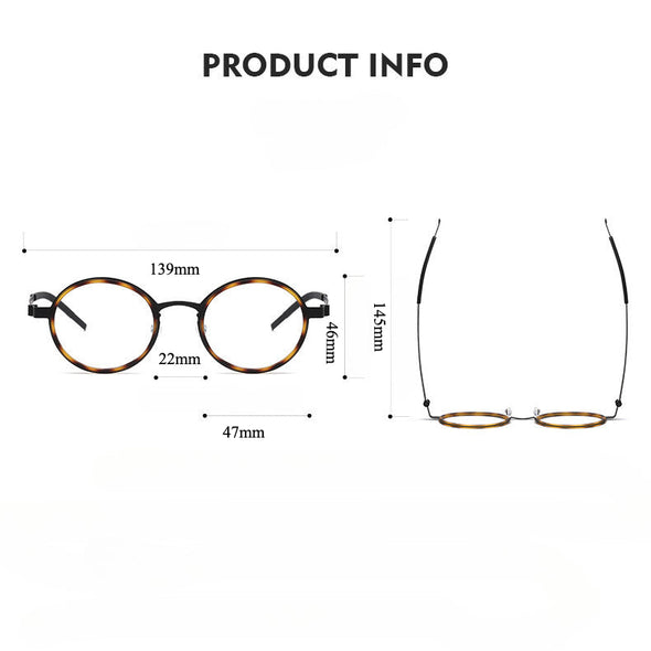 Titanium Vintage Round Eyeglasses Frames 9707