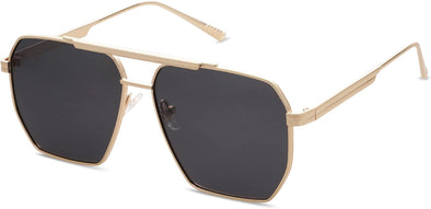 JOLLYNOVA Retro Oversized Square Polarized Sunglasses for Women and Men Vintage Shades UV400 Classic Large Metal Sun Glasses