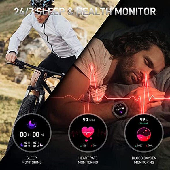 NEKTOM Military Smart Watch for Men Waterproof Fitness Watch DM51