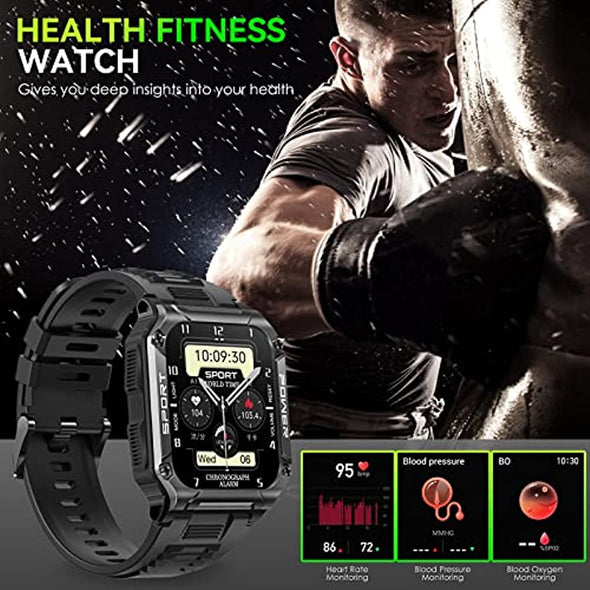 NEKTOM Military Smart Watch HD Big Screen Tactical Sports Smartwatch NX6