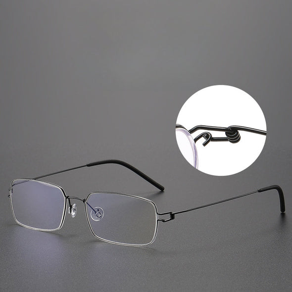 Retro Titanium Square Glasses Frame TIM