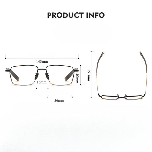 Retro Titanium Square Glasses Frame 07519
