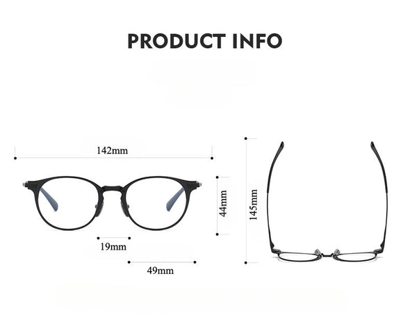 Retro Oval Titanium Ultra-Light Glasses Frame DRX2078