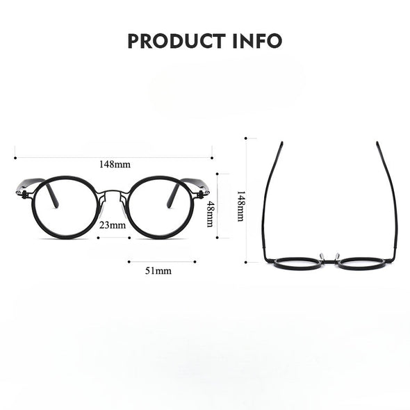 Titanium Vintage Round Eyeglasses Frames RLT5862