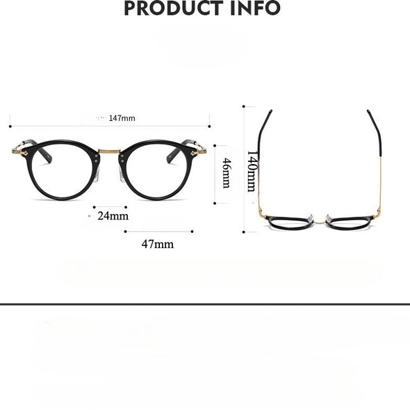Retro Full Rim Titanium Oval Glasses Frame GMS805