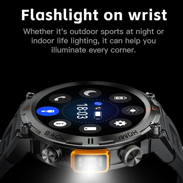 NEKTOM Bluetooth Call Full Touch Screen Health Monitor With Flashlight SmartWatch KE3