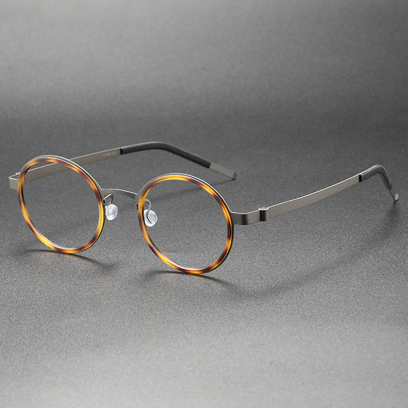 Titanium Vintage Round Eyeglasses Frames 9707