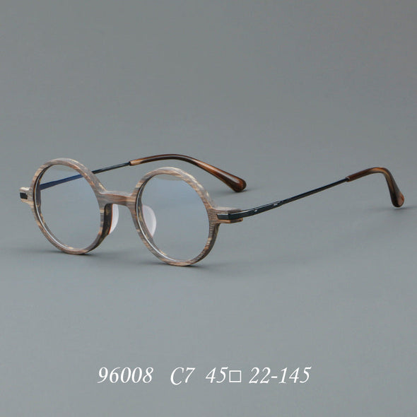 New round frame plate glasses 96008
