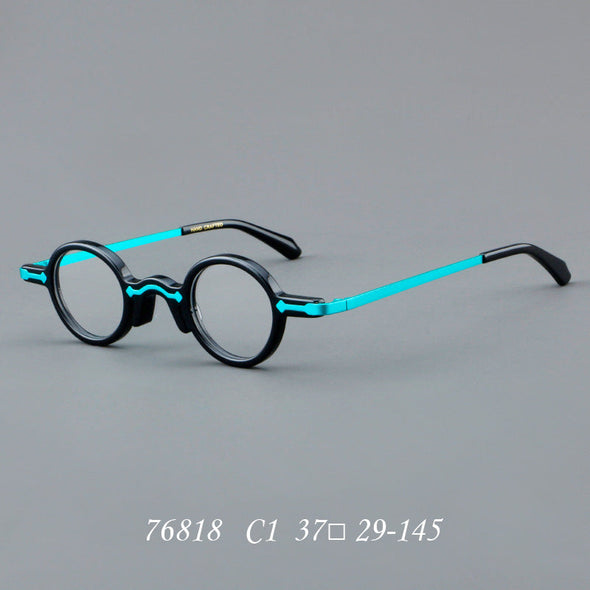 New round frame plate glasses 76818