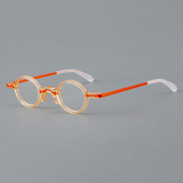 New round frame plate glasses 76818