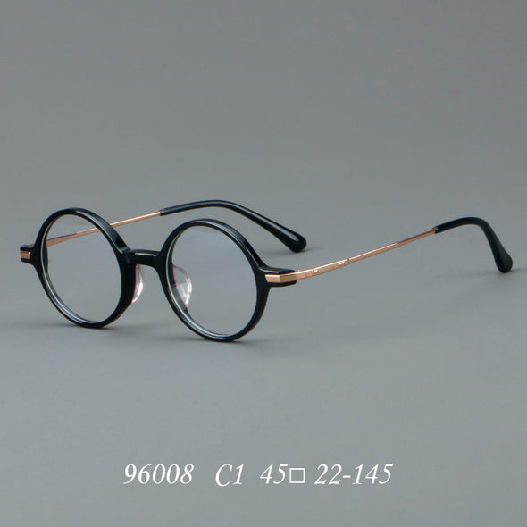 New round frame plate glasses 96008