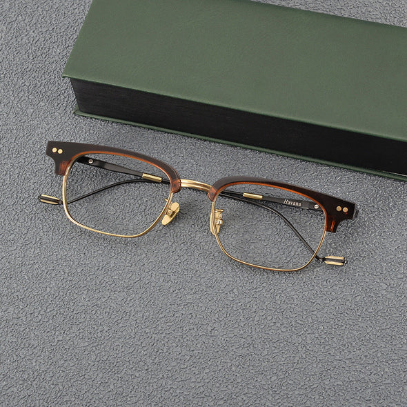 Retro Titanium Square Glasses Frame 0349