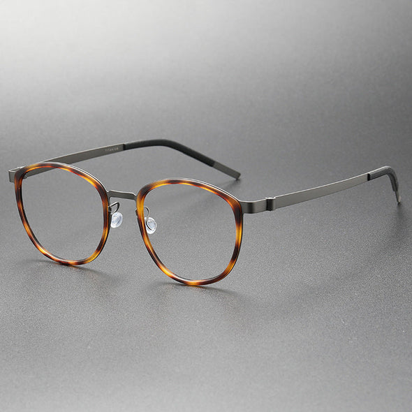 Titanium Vintage Oval Eyeglasses Frames 9737