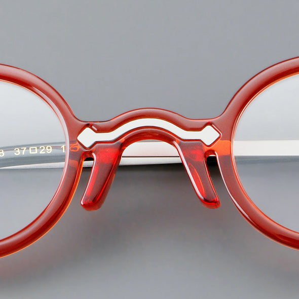 New round frame plate glasses 76818