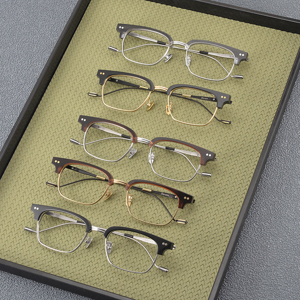 Retro Titanium Square Glasses Frame 0349