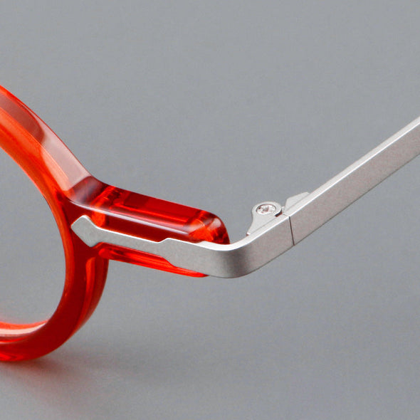 New round frame plate glasses 76818