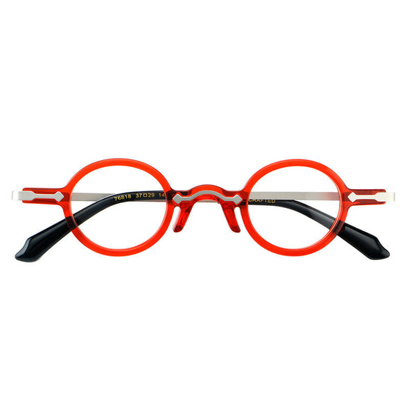 New round frame plate glasses 76818