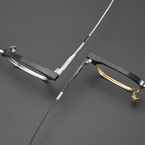 Retro Titanium Square Glasses Frame 0349