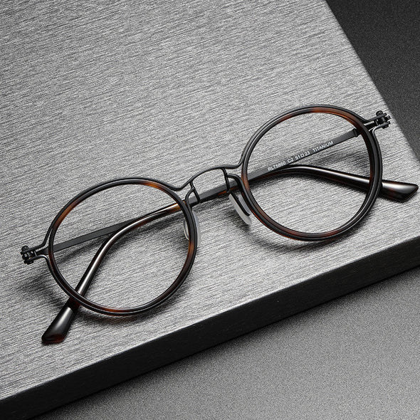 Titanium Vintage Round Eyeglasses Frames XFS9638