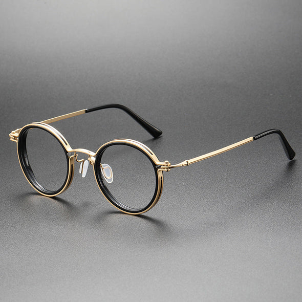 Titanium Vintage Round Eyeglasses Frames XFS9638