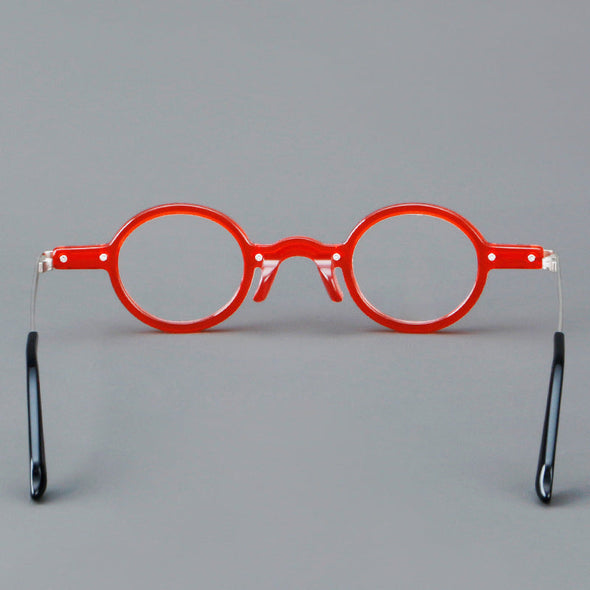 New round frame plate glasses 76818
