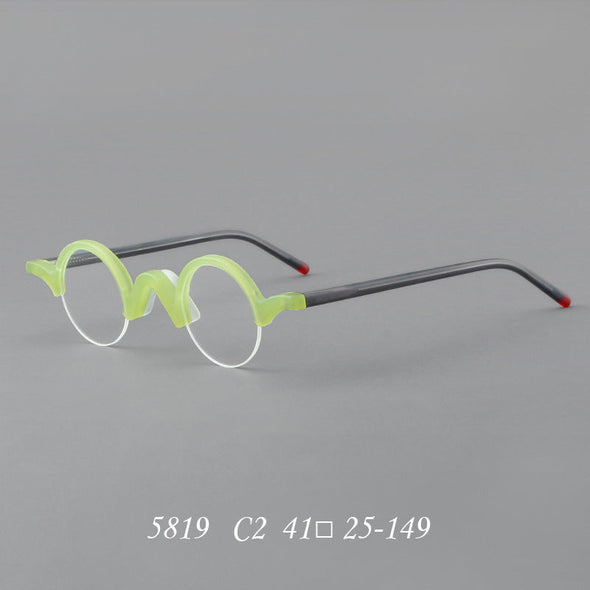 Plate glasses retro frame half frame 5819