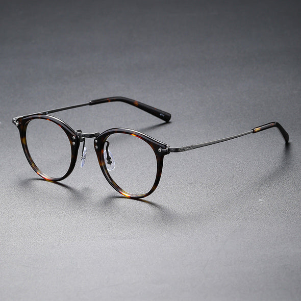 Retro Full Rim Titanium Oval Glasses Frame GMS805