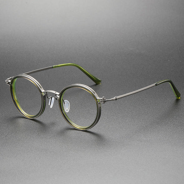 Titanium Vintage Round Eyeglasses Frames XFS9638