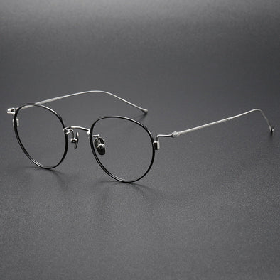 Titanium Vintage Oval Eyeglasses Frames 164