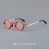 New round frame plate glasses 76818