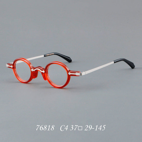 New round frame plate glasses 76818