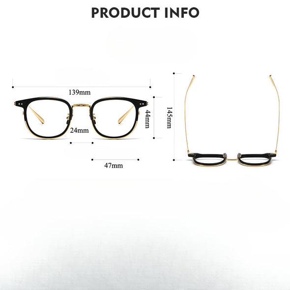 Titanium Vintage Square Eyeglasses Frames GD001