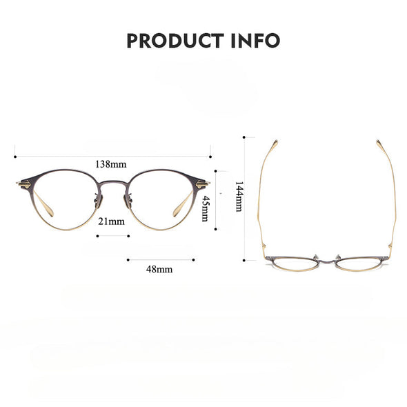 Titanium Vintage Oval Eyeglasses Frames respect-dome