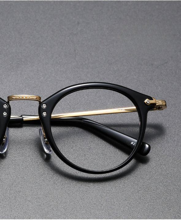 Retro Full Rim Titanium Oval Glasses Frame GMS805