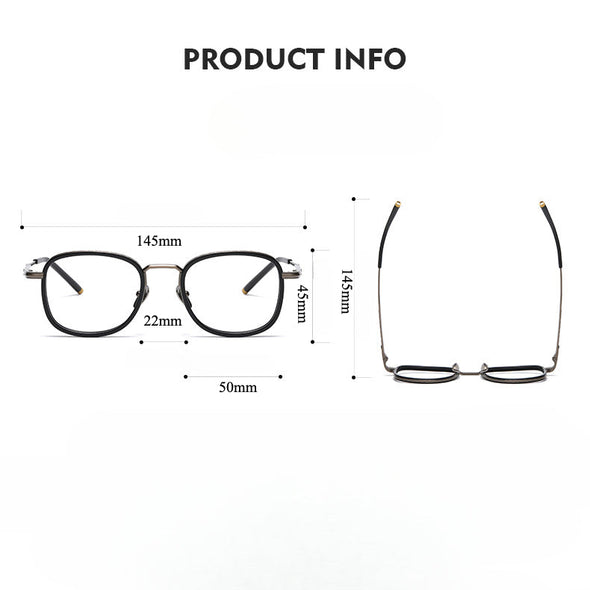 Retro Titanium Square Glasses Frame ALCOR