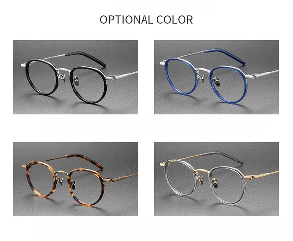 Titanium Vintage Oval Eyeglasses Frames M43
