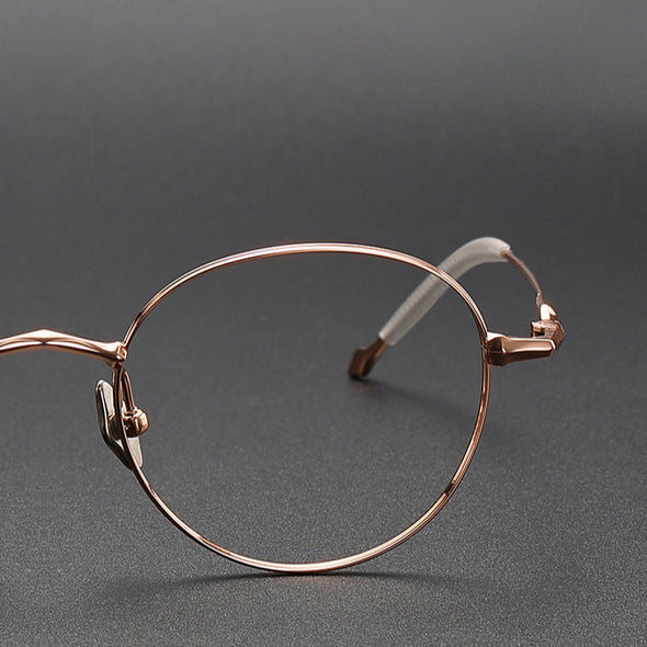 Titanium Vintage Oval Eyeglasses Frames EP