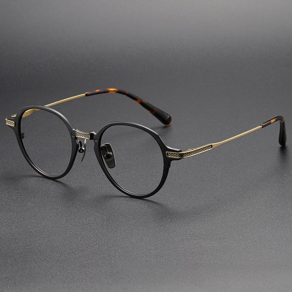Titanium Vintage Round Eyeglasses Frames DTX426