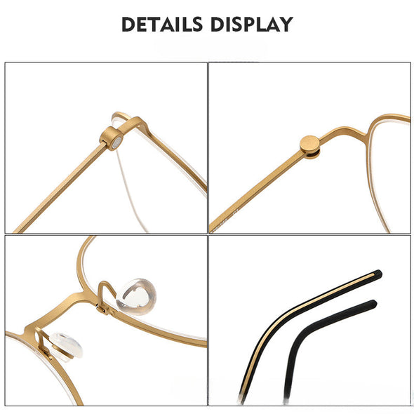 Retro Titanium Square Glasses Frame 5527-1