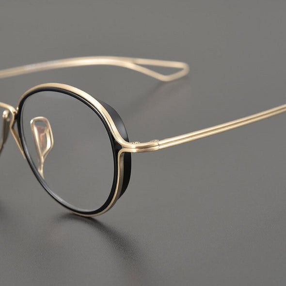 Gene Retro Round Titanium Ultra-Light Glasses Frame