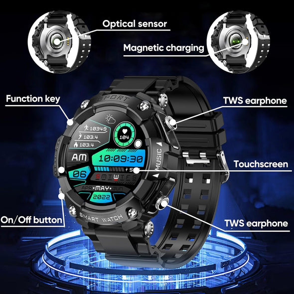 NEKTOM T96 Smart Watch with TWS Earbuds Touch Screen